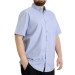 Plus Size Men's Shirt Plaid Short Sleeve Blue