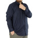 Large Size Men's Linen Pocket Shirt 20386 Navy
