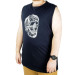 Large Size Men's Sleeveless Tshirt Skull 22124 Navy