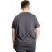 Large Size Men's T-Shirt Flam Collar Basic Antramelange
