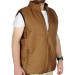 Large Size Men's Vest With Quilted Collar Brown
