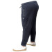 Plus Size Sweatpants Skinny Zippered 22501 Navy Blue