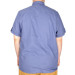 Large Size Linen Lycra Shirt Pocket Indigo
