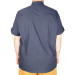Large Size Linen Lycra Shirt With Pocket Navy Blue