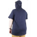 Plus Size Tshirt Hooded Act Now 22128 Navy Blue