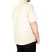 قميص للرجال مقاس كبير بأكمام قصيرة كتان مرن مع جيب لون بيج