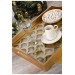 Wooden Glass Lux Decorated Gold Lacquer Tray- Drop