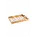Wooden Glass Lux Decorated Gold Lacquer Tray- Motif