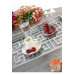 Wooden Glass Lux Decorated Silver Lacquer Tray- Labyrinth