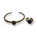 Lapis Lazuli Natural Stone Copper Bracelet And Ring