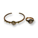 Rose Quartz Stone Copper Bracelet And Ring