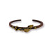 Brass Leaf Tree Bark Copper Bracelet