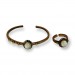 Pearl Stone Copper Bracelet And Ring