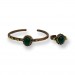 Green Agate Stone Copper Bracelet And Ring
