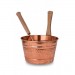 Turna Copper Gocek Sauna Bucket Set With Bucket Machine Forged Red Turna2586-1