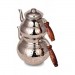 Handmade Thin Copper Turkish Teapot In Nickel Color From Turkish Torna Copper