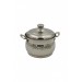 وعاء / طنجرة طهي صغيرة من النحاس قطر 12 سم مصنوعة يدويًا لون النيكل Turna8174-2