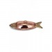 طبق تقديم على شكل سمك التونة من النحاس بغطاء طول 51 سم مصنوع يدوياً لون أحمر نحاسي من Turna5833-1