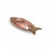 طبق تقديم على شكل سمك التونة من النحاس بغطاء طول 61 سم مصنوع يدوياً لون أحمر نحاسي من Turna5834-1