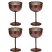 Turna Copper Vino Glass 2 No. Straight 400 Ml 4 Piece Set Oxide Turna0457-43