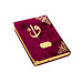 Gift Velvet Covered Patterned Mosque Size Quran Claret Red