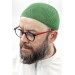 Bowknot Lace Knitted Prayer Cap - Green