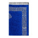 Kaaba Patterned Chenille Prayer Rug - Navy Blue