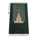 Kaaba Door Model Patterned Chenille Prayer Rug Green