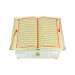 Velvet Covered Gift Quran Set With Recliners - White