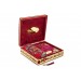 مجموعة هدية صندوق مع كتابة اسم مخصص وسجادة صلاة مع قرآن كريم بلون أحمر