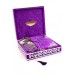 Velvet Covered Box Personalized Gift Quran Set With Prayer Rug Purple Color