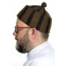 قبعة من صوف اللباد - بلون بني مخططة