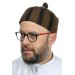 قبعة من صوف اللباد - بلون بني مخططة