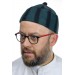 قبعة من صوف اللباد - مخططة بلون أخضر