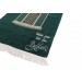 Personalized Name Embroidered Mausoleum Ibrahim Patterned Luxury Chenille Prayer Rug - Green
