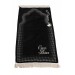 Personalized Name Embroidered Mihrab Pattern Plain Chenille Prayer Rug Black