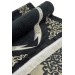 Custom Name Embroidered Zülfikar Patterned Ultra Plus Chenille Prayer Rug Black Color