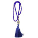 Tulip Patterned Tasseled Crystal Hajj Umrah Gift Prayer Beads Purple