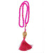 Tulip Patterned Tasseled Crystal Hajj Umrah Gift Prayer Beads Lilac