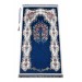 Luxury Rose Chenille Prayer Rug Navy Blue Rosary Gift