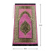 Luxury Ottoman Chenille Prayer Rug Prayer Beads Gift Fuchsia