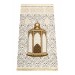Maqami Ibrahim Model Ultra Luxurious Cream Chenille Prayer Rug