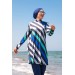 Marina Navy Blue Striped Design Fully Covered Hijab Swimsuit 1953