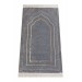 Mihrab Patterned Lined Chenille Prayer Rug - Gray