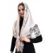 Thin Shawl/Scarf Of Tulle And Cotton, Cream Color, 60X160 Cm
