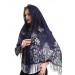 Thin Shawl/Scarf Of Tulle And Cotton, Purple, 60X160 Cm