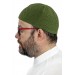 قبعة صلاة شتوية محبوكة من الصوف بلون أخضر