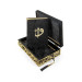 Decorated Gift Velvet Covered Boxed Quran Black