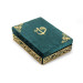 Decorated Gift Velvet Covered Boxed Quran Green
