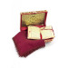 Special Velvet Covered Holy Quran - Cover - Rosary Gift - Claret Red